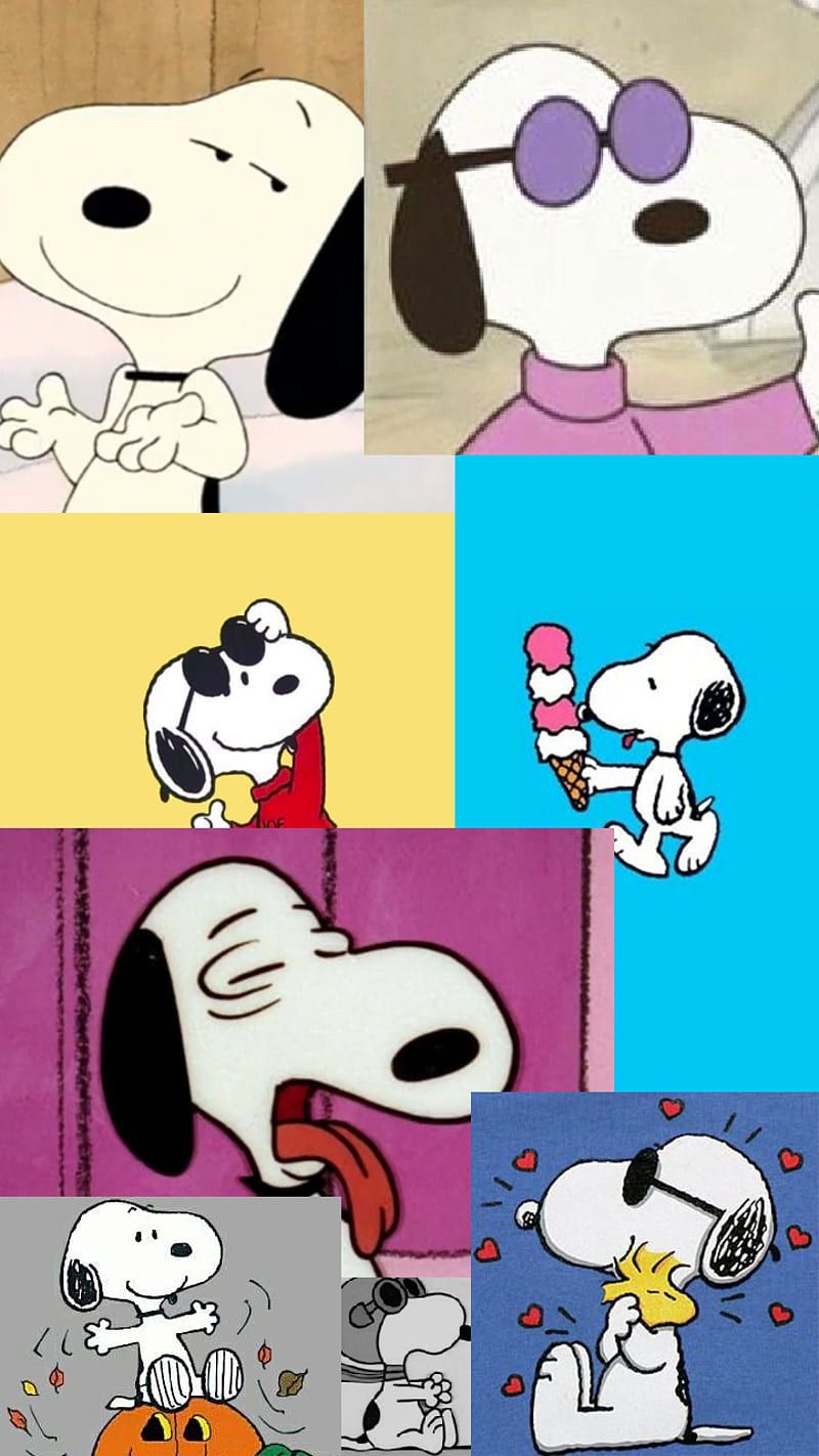 Snoopy, aesthetic, cartoon, color, dog, glasses, kids, snoopy tumblr, tumblr, HD phone wallpaper