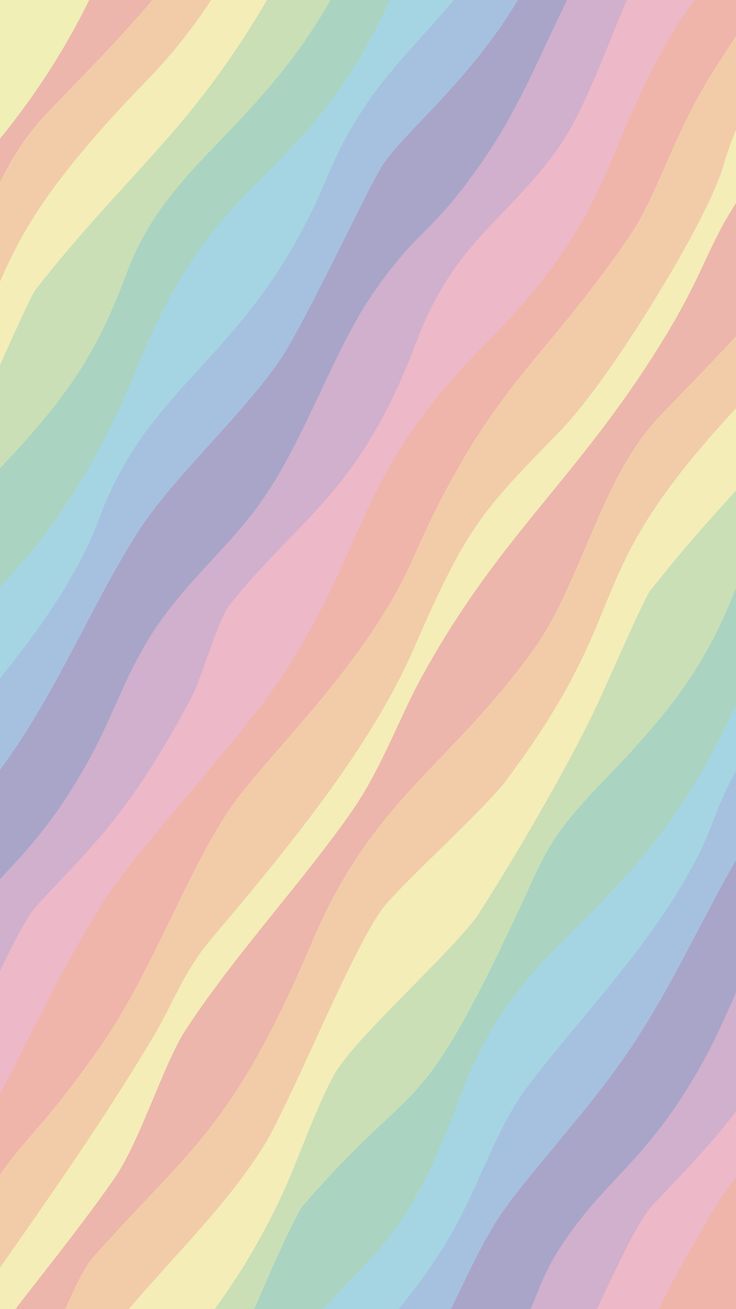 A wave patterned background in pastel rainbow colors - Pastel rainbow