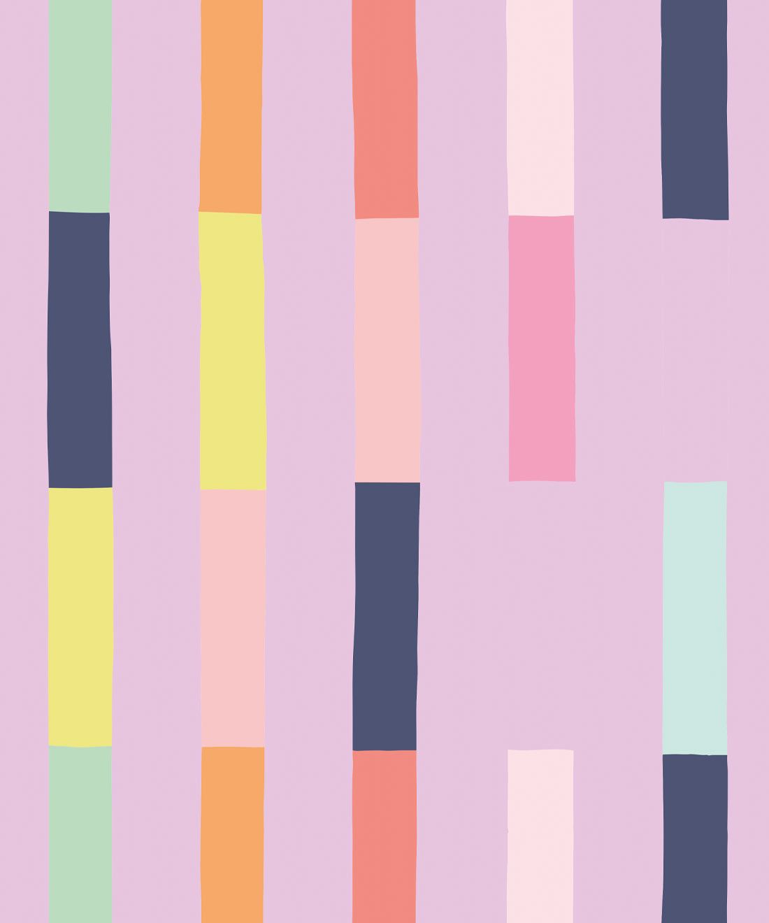 A pattern of varying colored rectangles on a purple background - Pastel rainbow