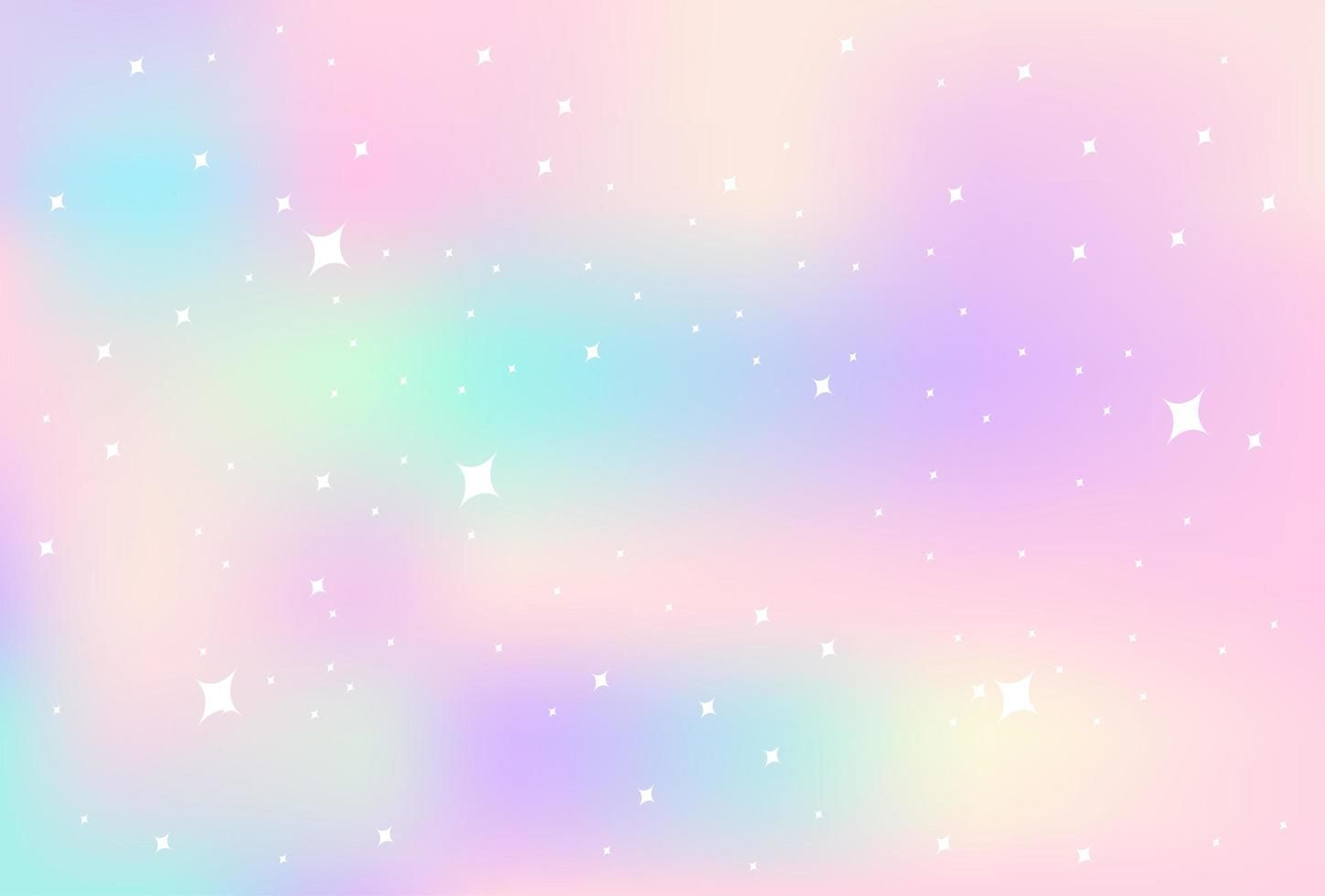 A pastel colored background with white stars - Pastel rainbow