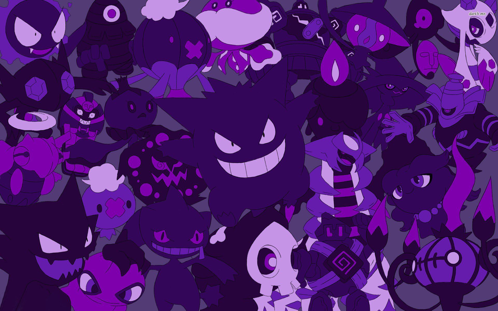 A group of purple and black pokemon - 1920x1200, Pokemon
