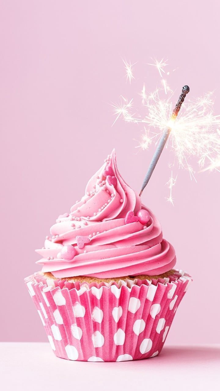Pink Birthday Cupcake Wallpaper Free Pink Birthday Cupcake Background