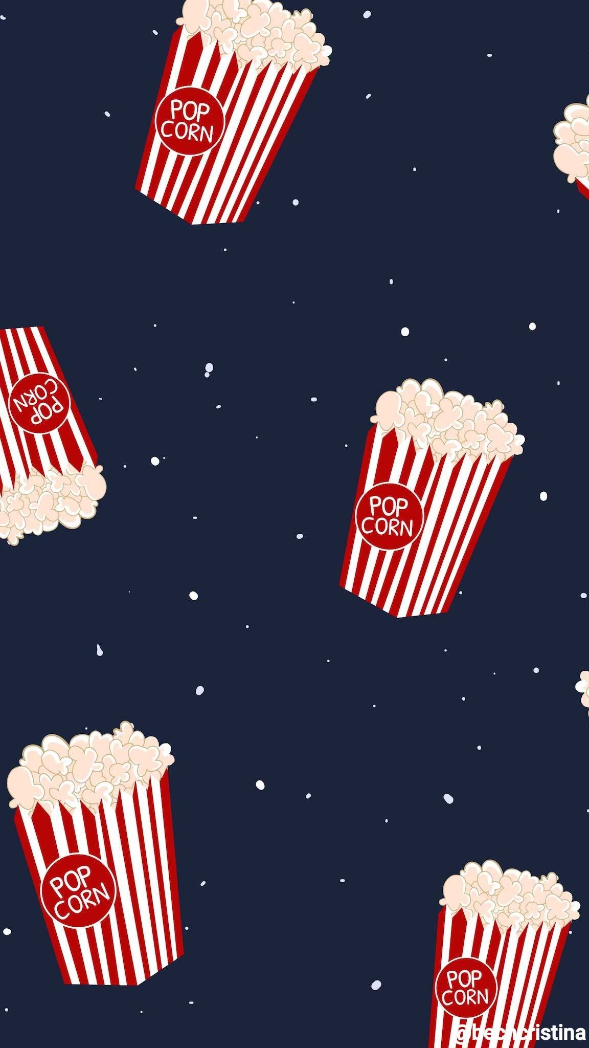 A pattern of popcorn and stars on the background - Popcorn