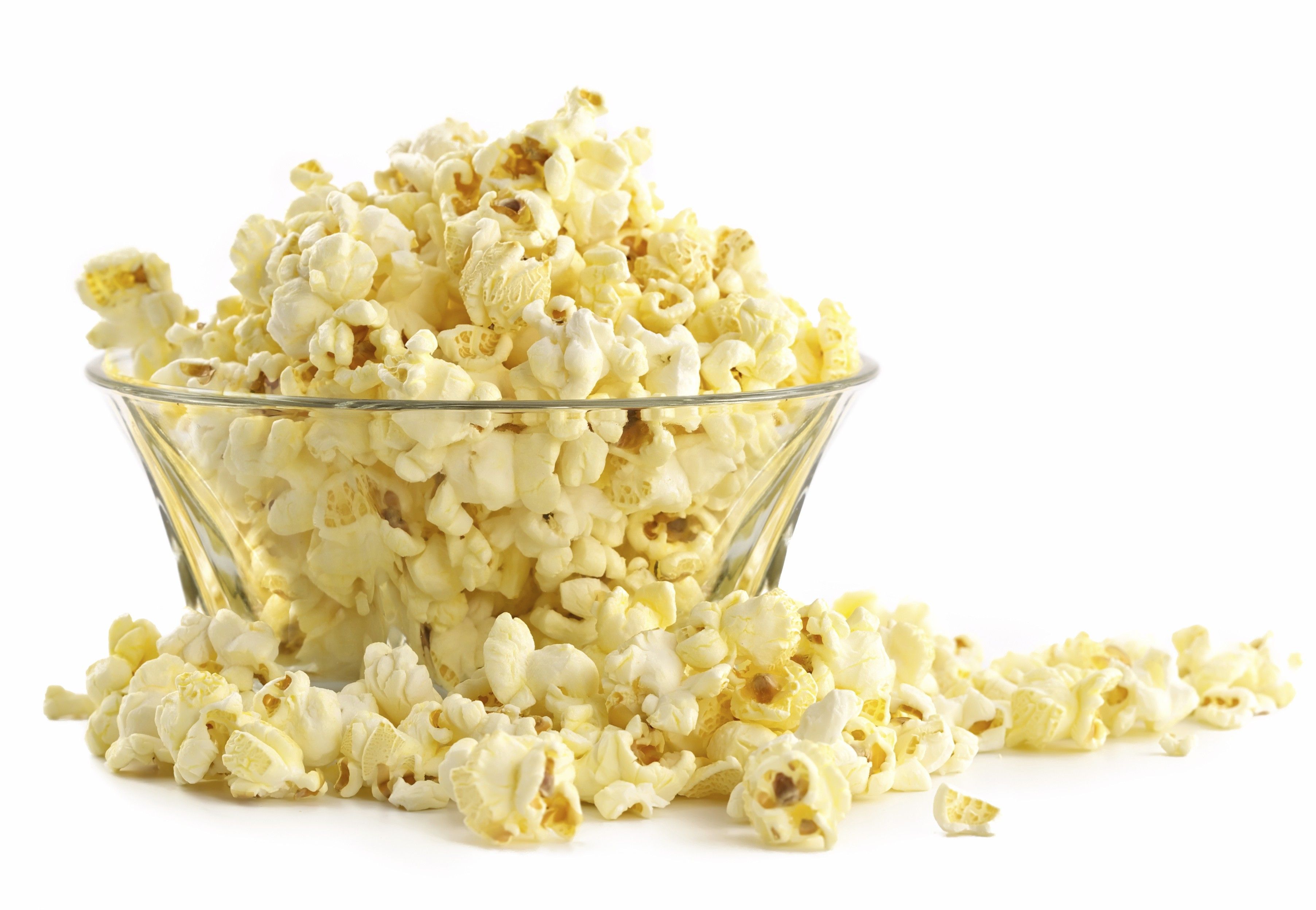 A bowl of popcorn on a white background - Popcorn