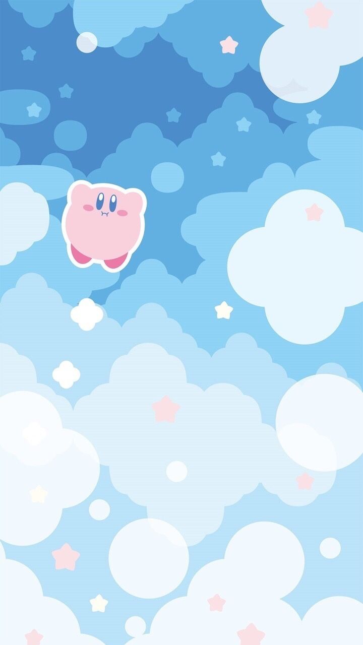 A cute pink cloud floating in the sky - Nintendo, Kirby