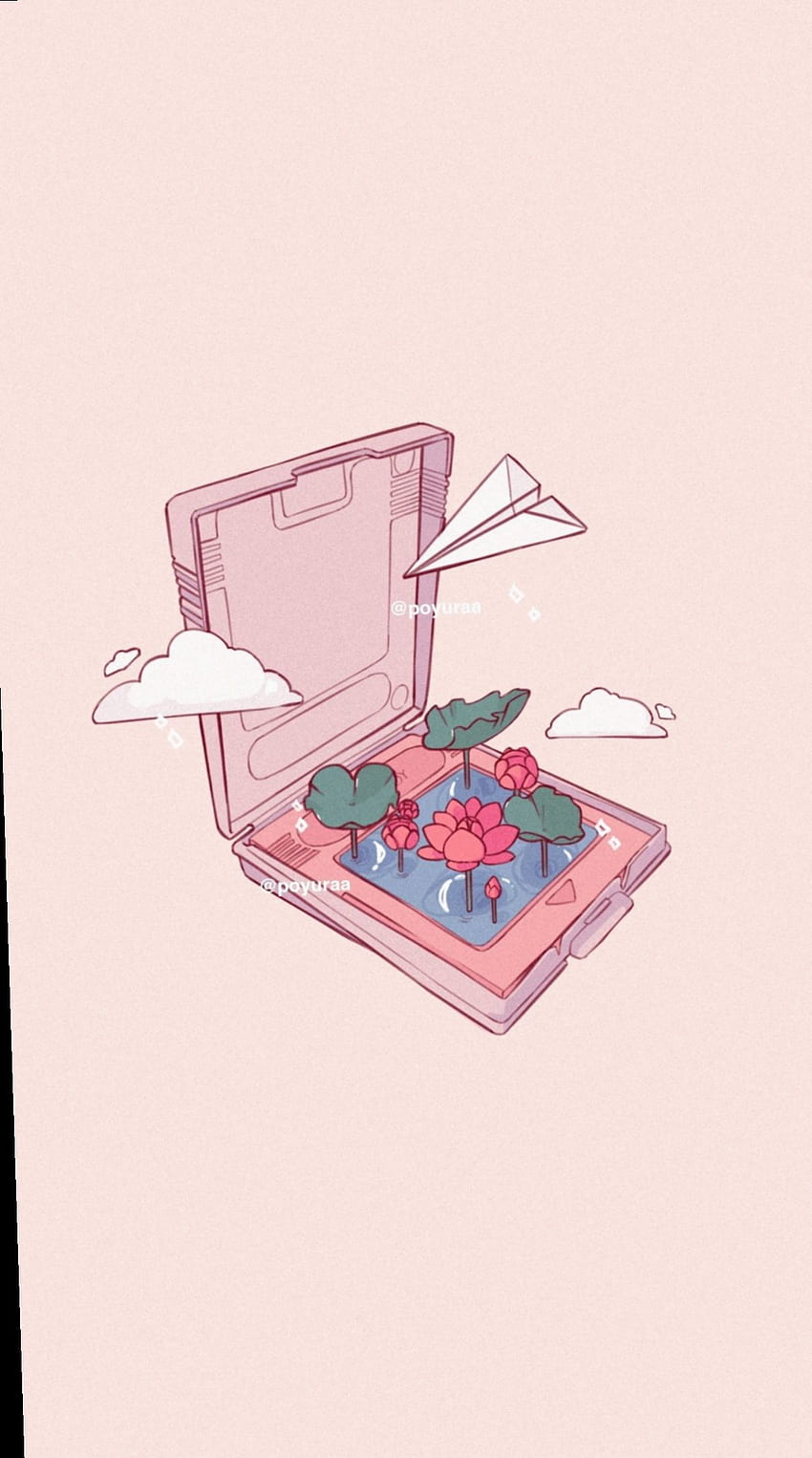 A laptop with flowers and planes on it - Nintendo