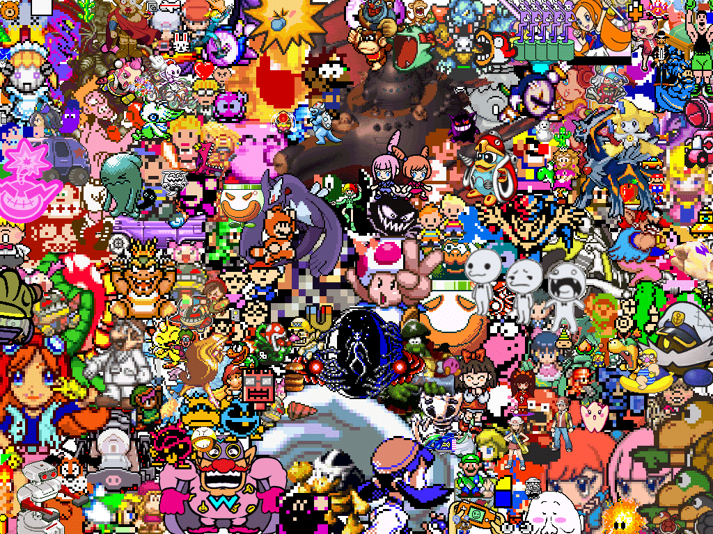 A large collage of many different characters - Nintendo