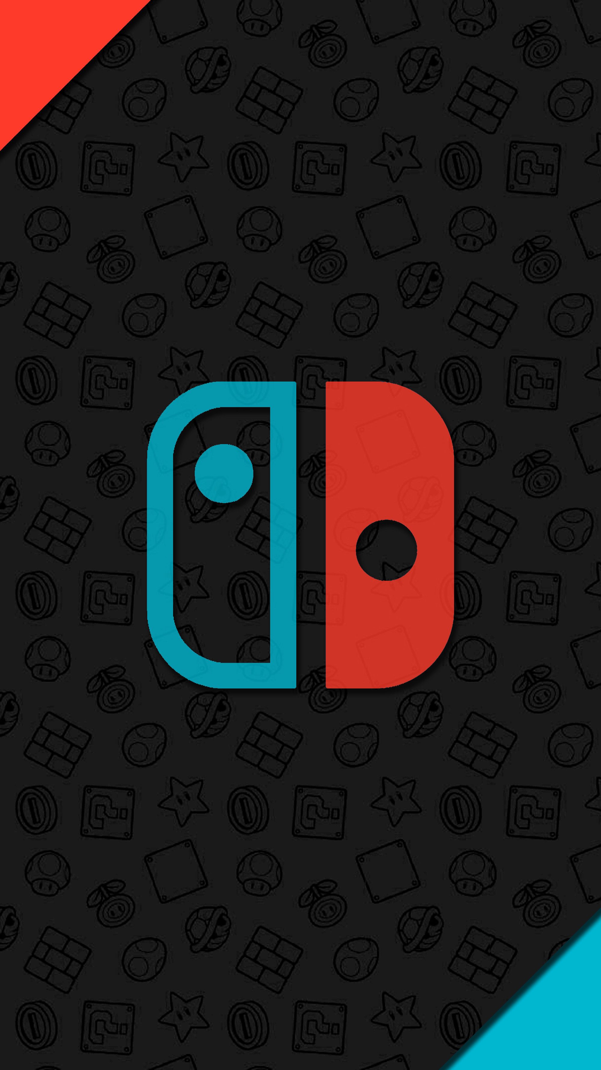 The nintendo logo is on a black and red background - Nintendo