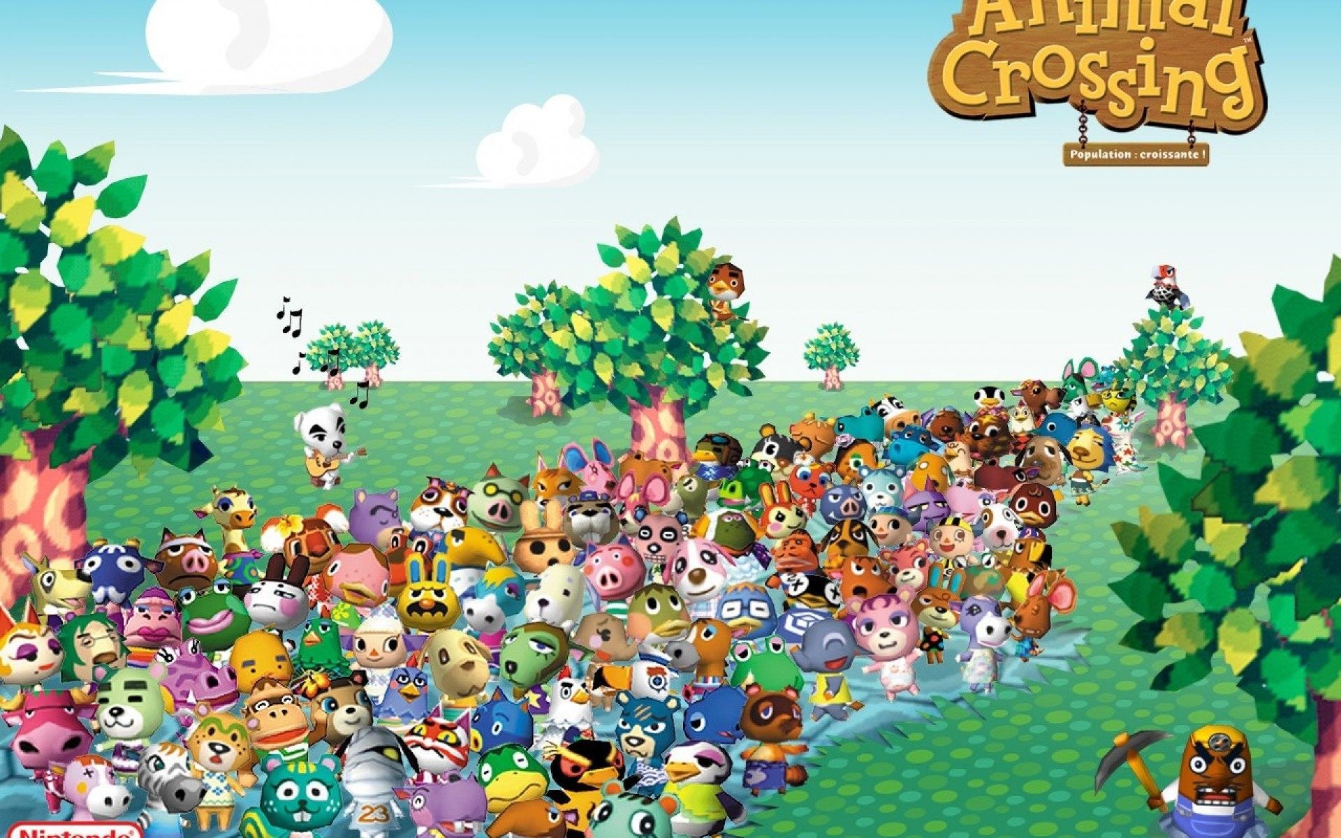 An animal crossing game with many characters - Nintendo