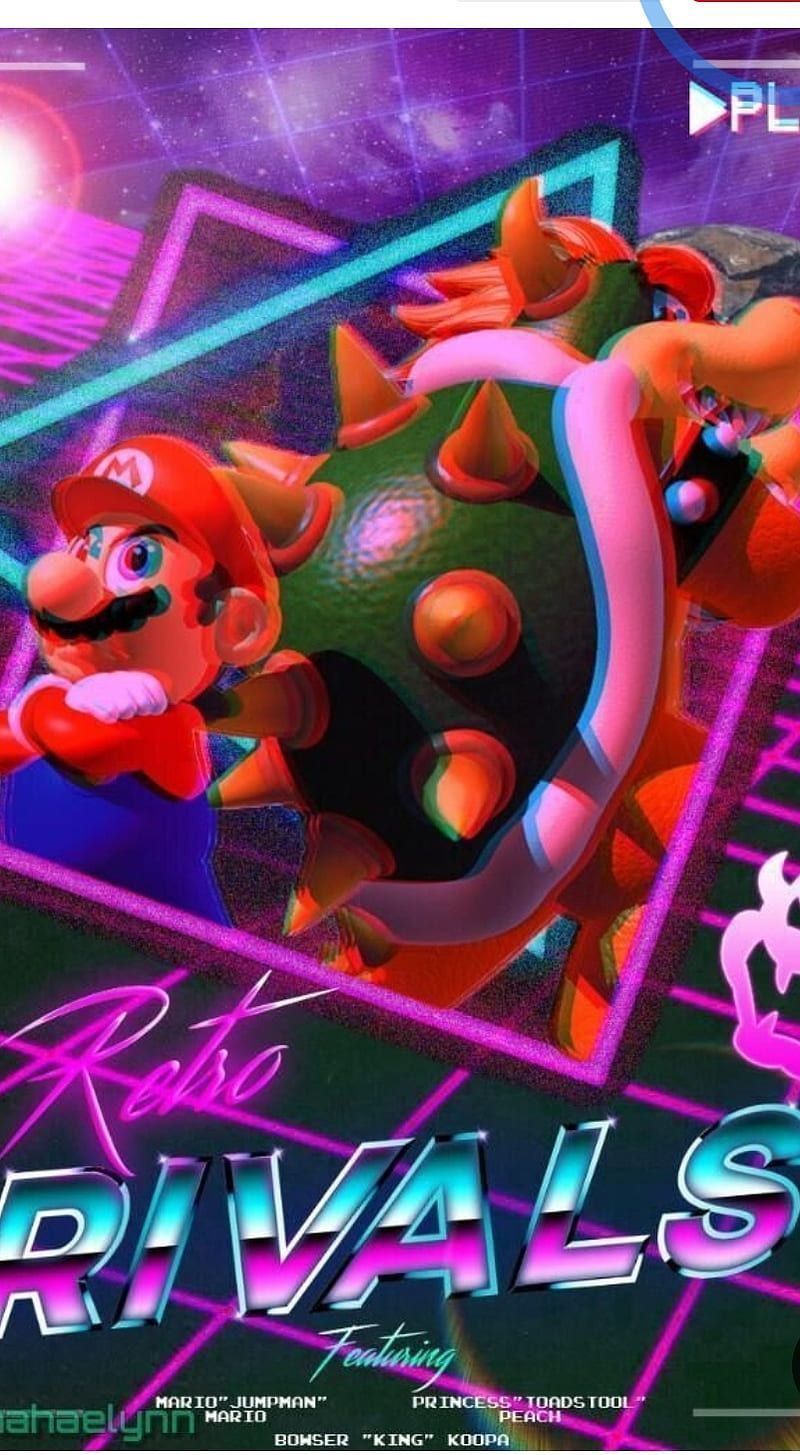 A poster for the retro rivalries event. - Super Mario, Bowser