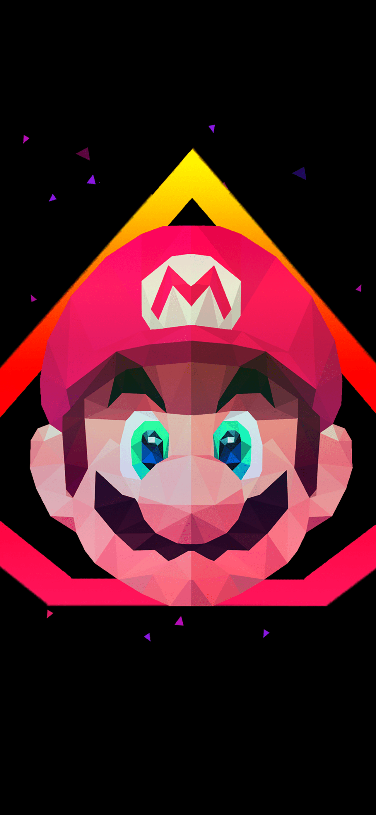 Mario Super Bro iPhone X wallpaper, I made this wallpaper from scratch, including the vector art and the low poly design - 