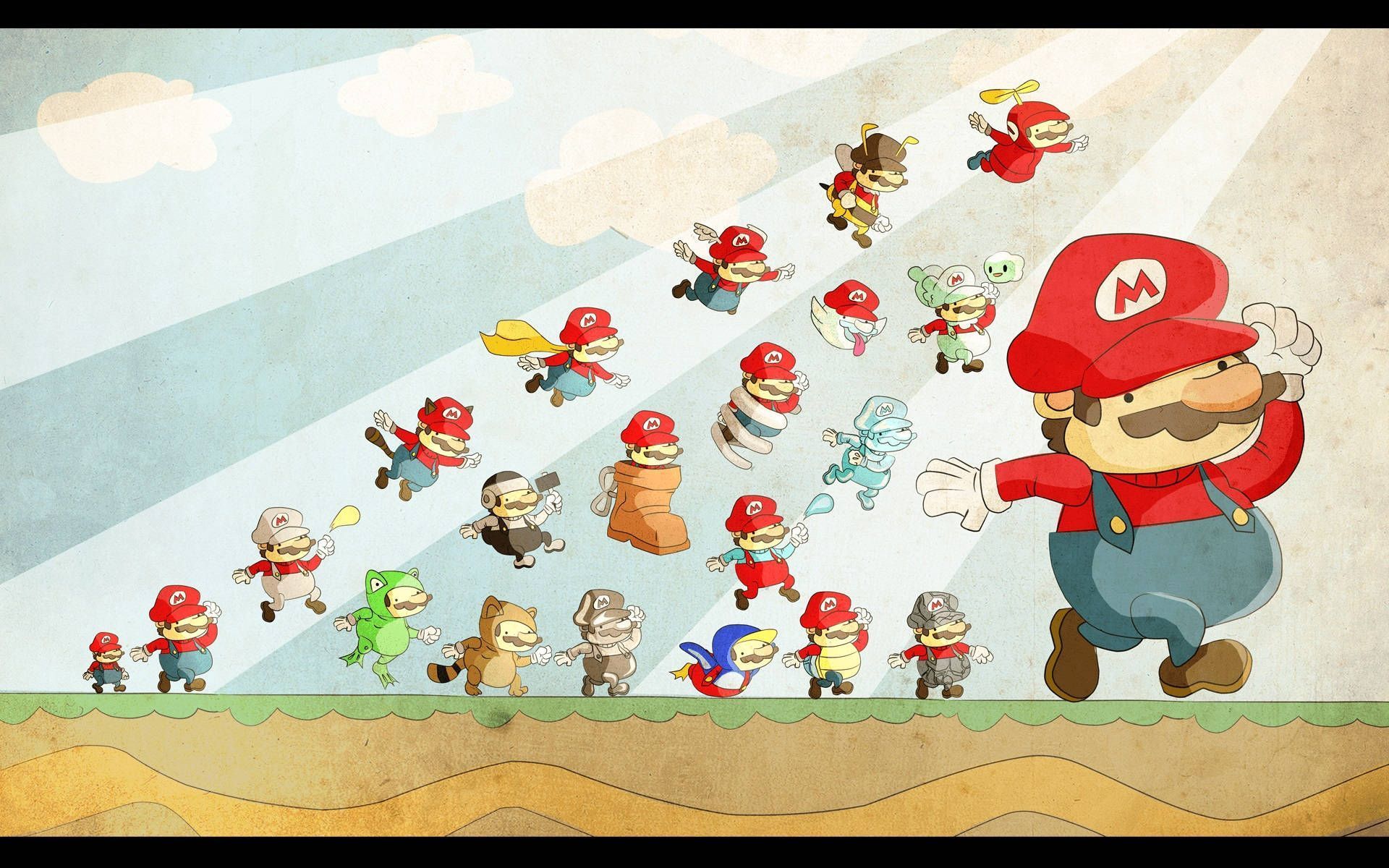 Download Indie Aesthetic Laptop Super Mario Bros Costumes Wallpaper