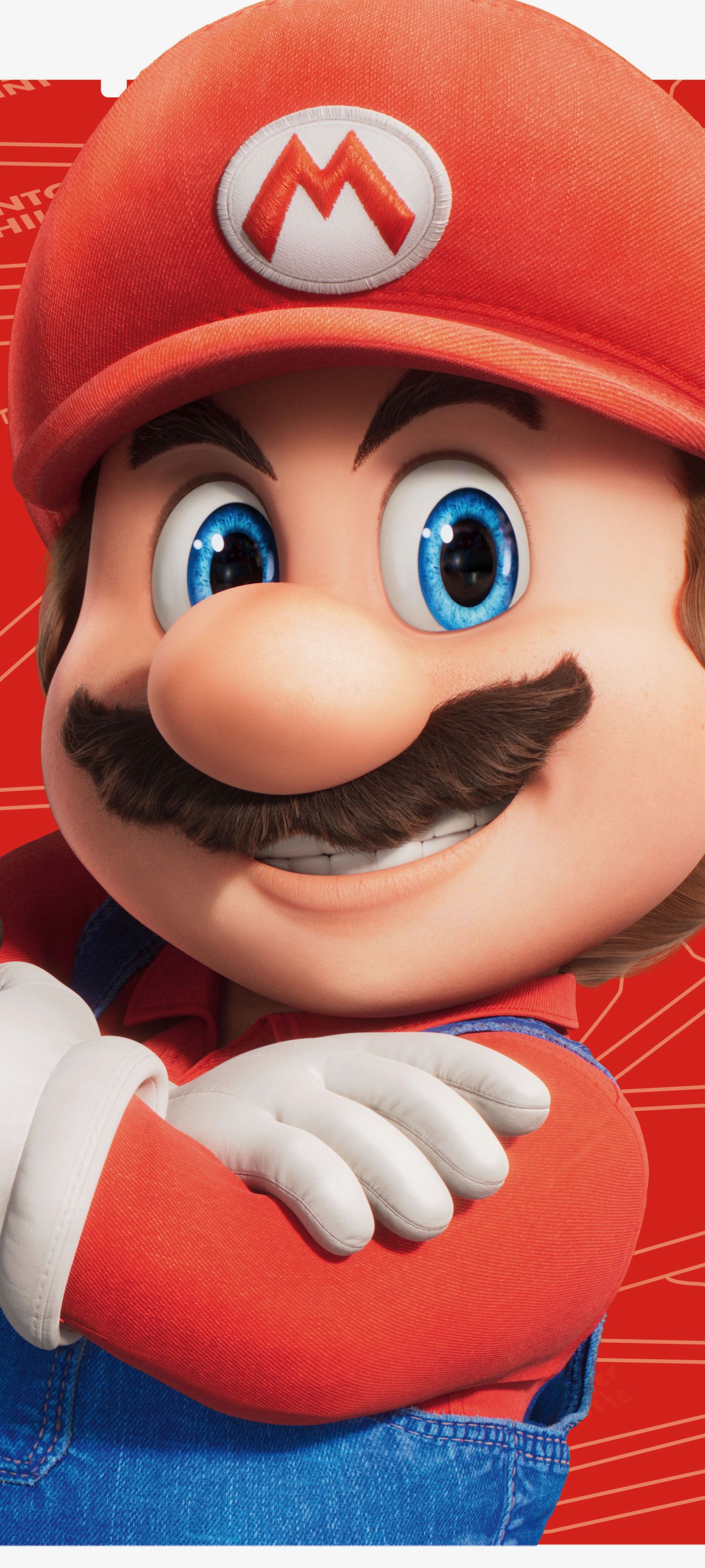 A close up of mario in his red shirt - 