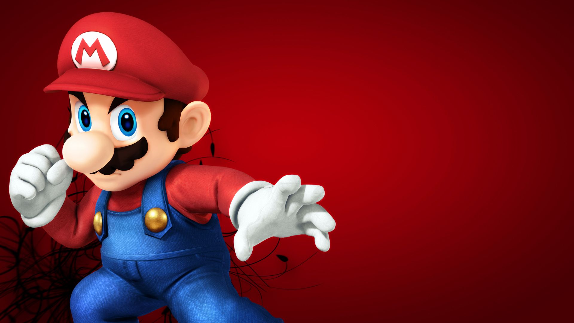 A mario character in red and blue - 