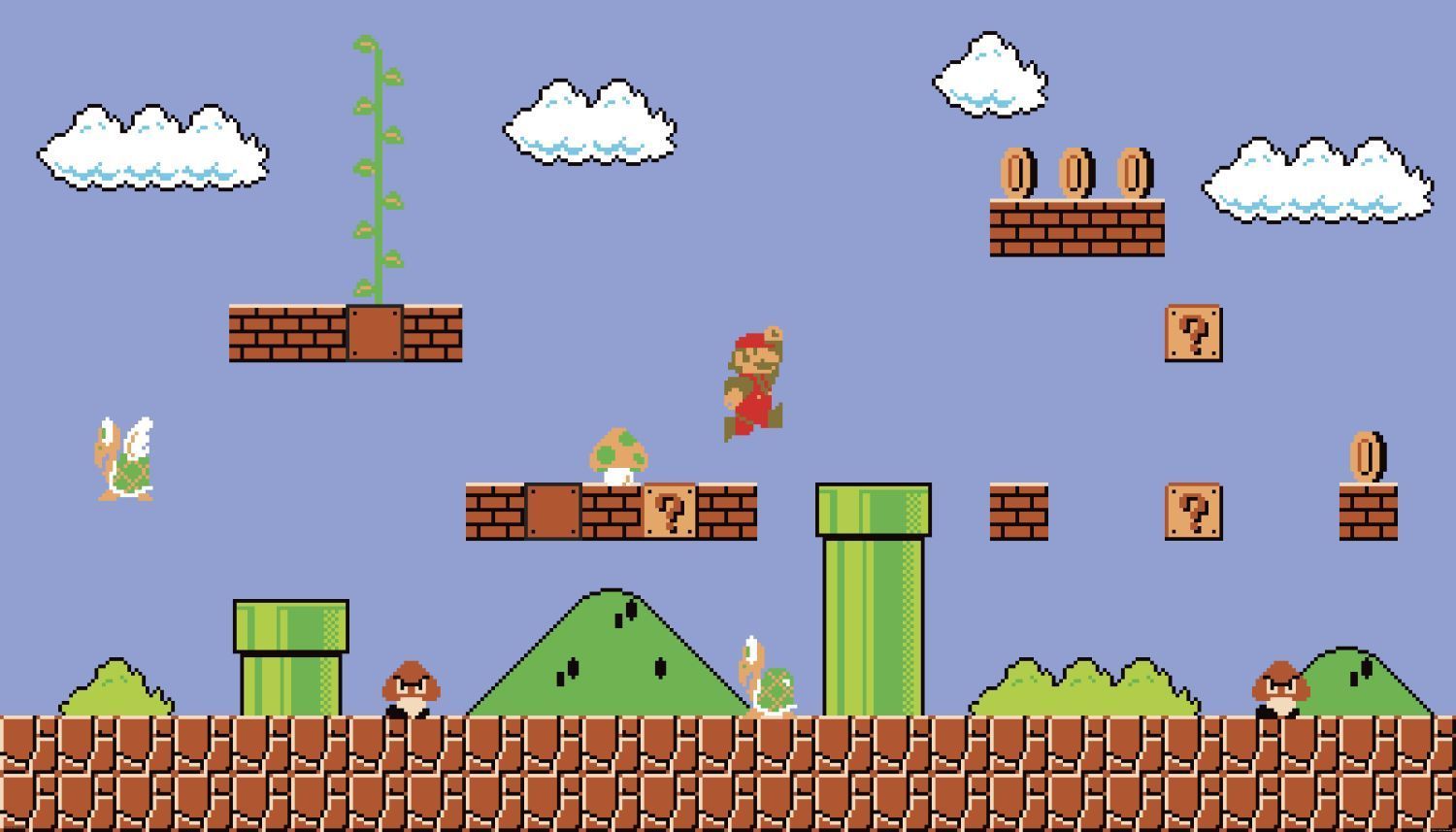 The game super mario bros in pixel art - Super Mario
