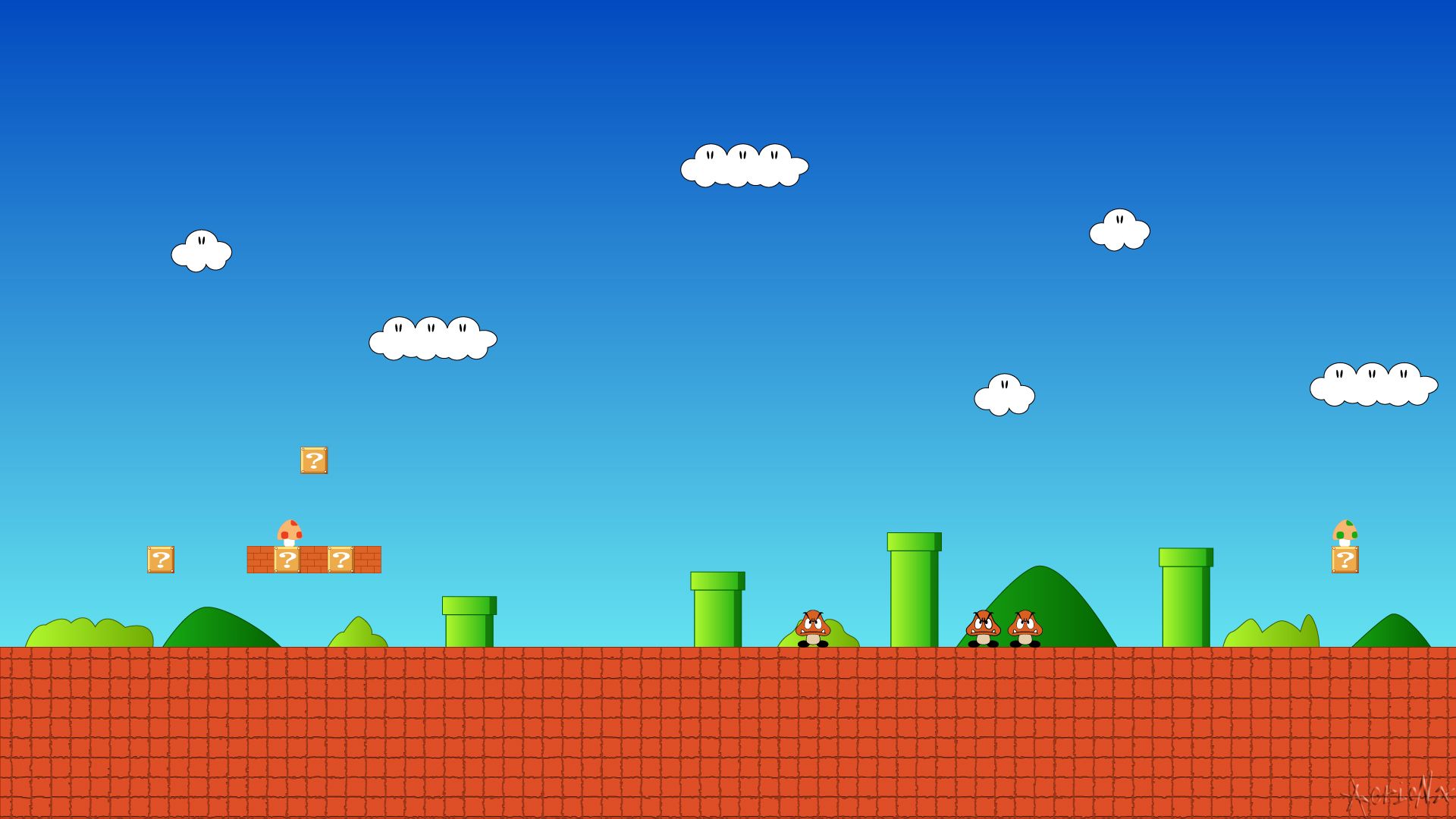 Super Mario Bros. 3440x1440 wallpaper download, Mario, the Mushroom, clouds, Super Mario Bros., 3440x1440, games, 3440x1440 wallpaper - 