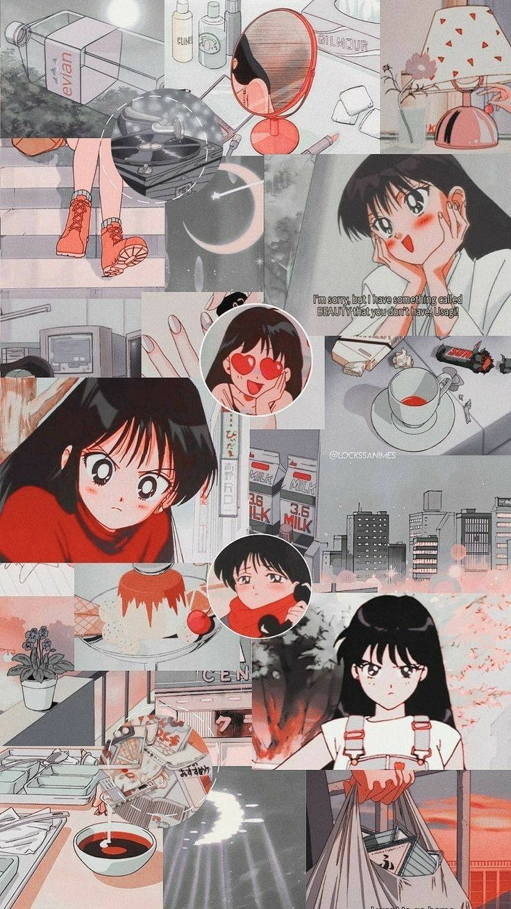 Download Sailor Mars Cute Retro Anime Aesthetic Wallpaper