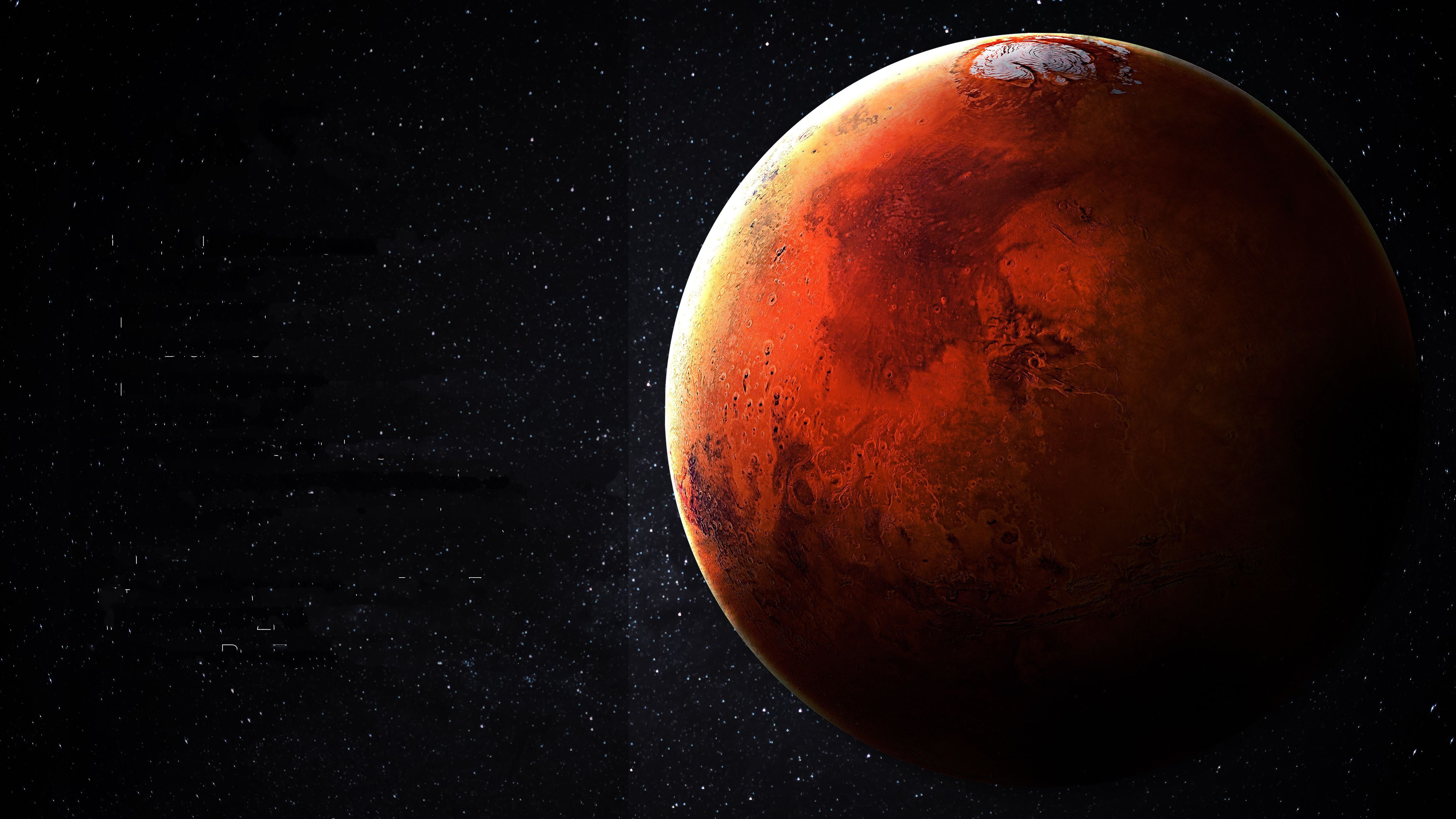 A red planet with an orange surface - Mars