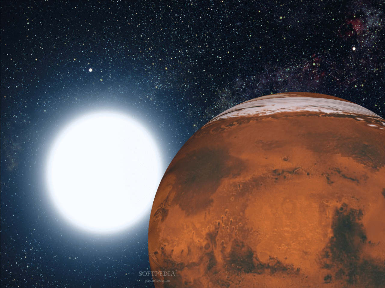 Mars, the fourth planet from the sun, is the smallest of the rocky planets. - Mars