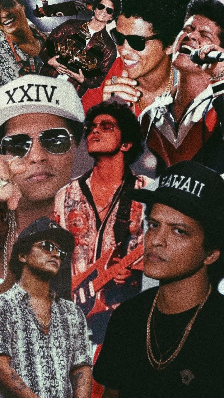 A collage of many different pictures - Bruno Mars