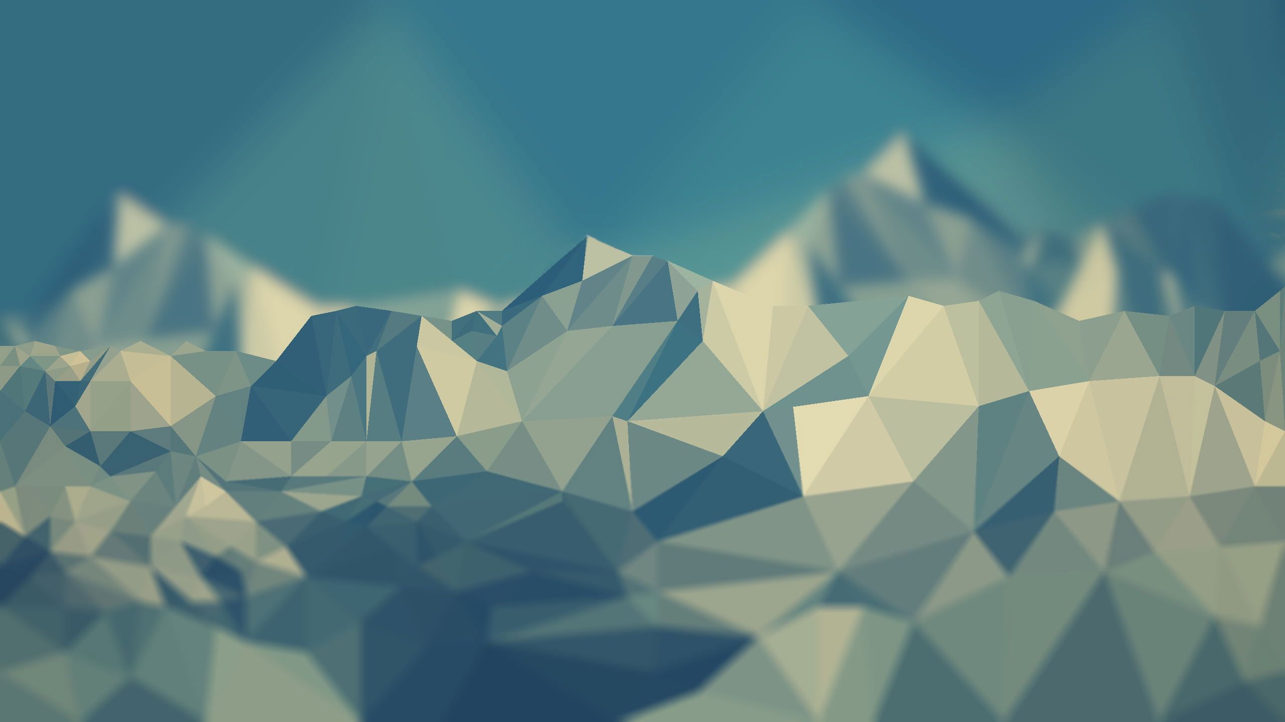 Low poly illustration of a mountain range - Low poly