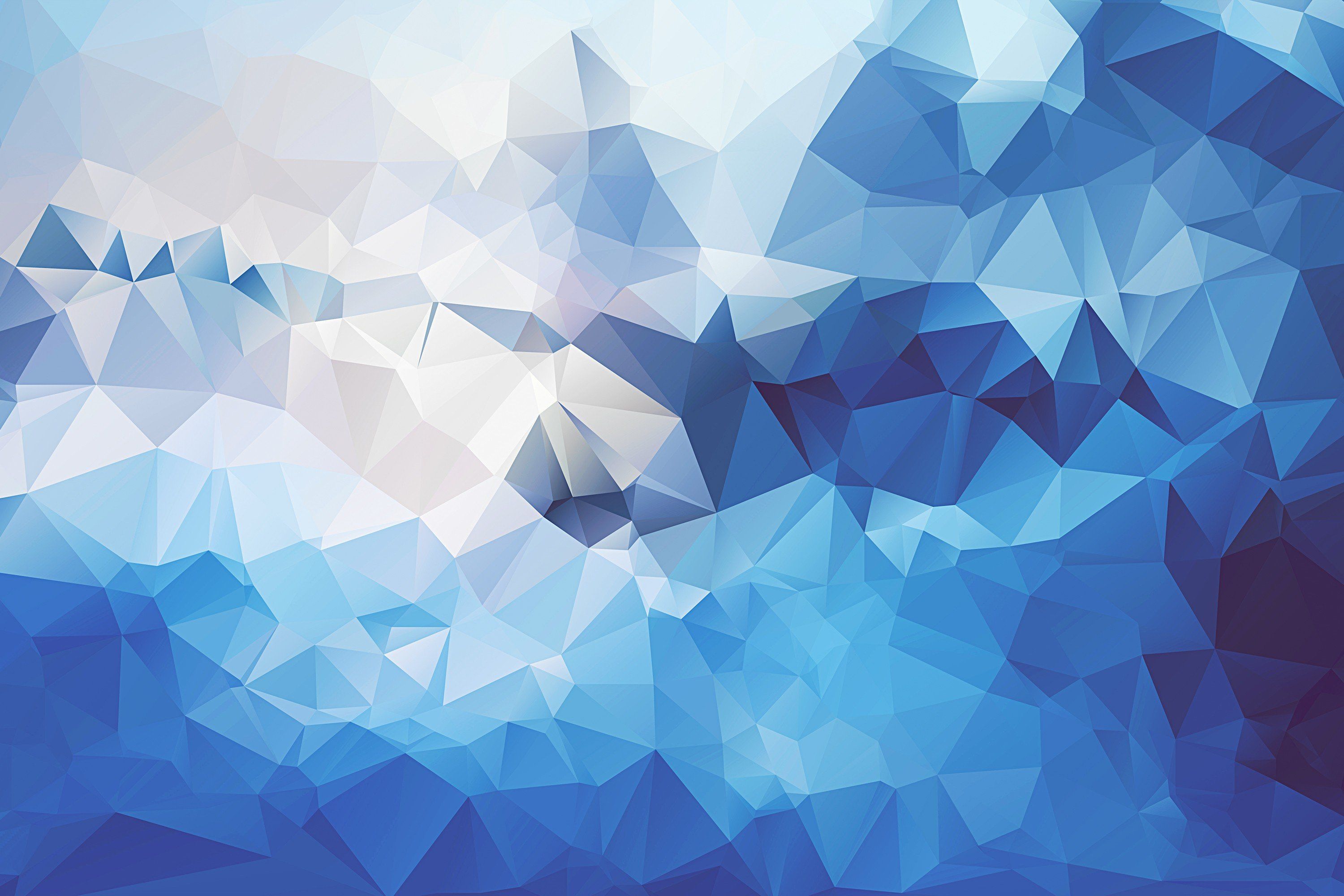 A blue and white polygonal background - Low poly