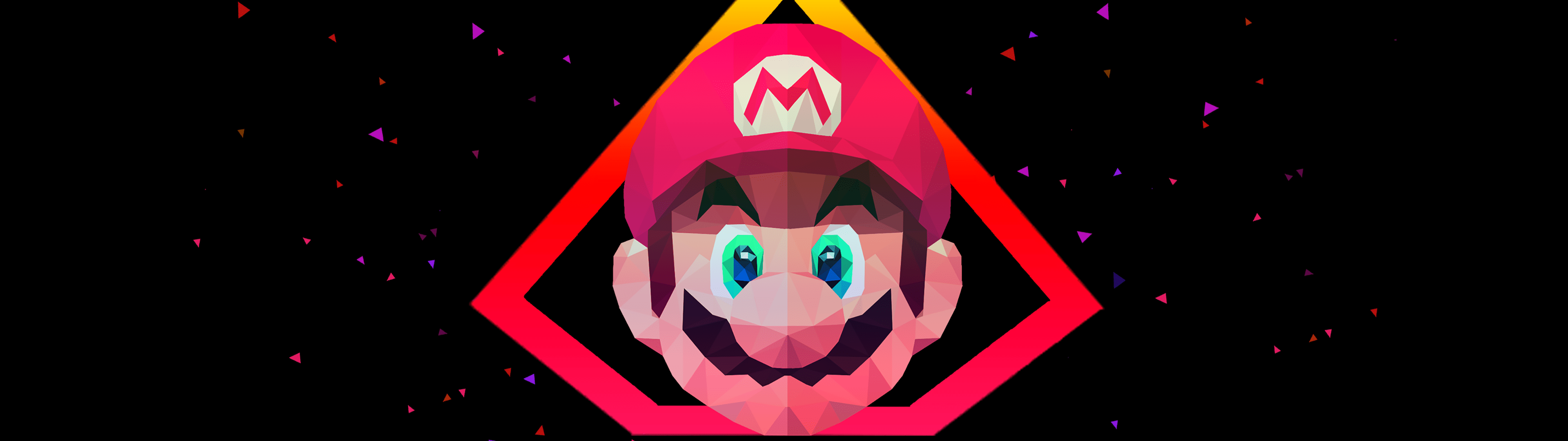 Mario in a geometric style, low poly art - Low poly