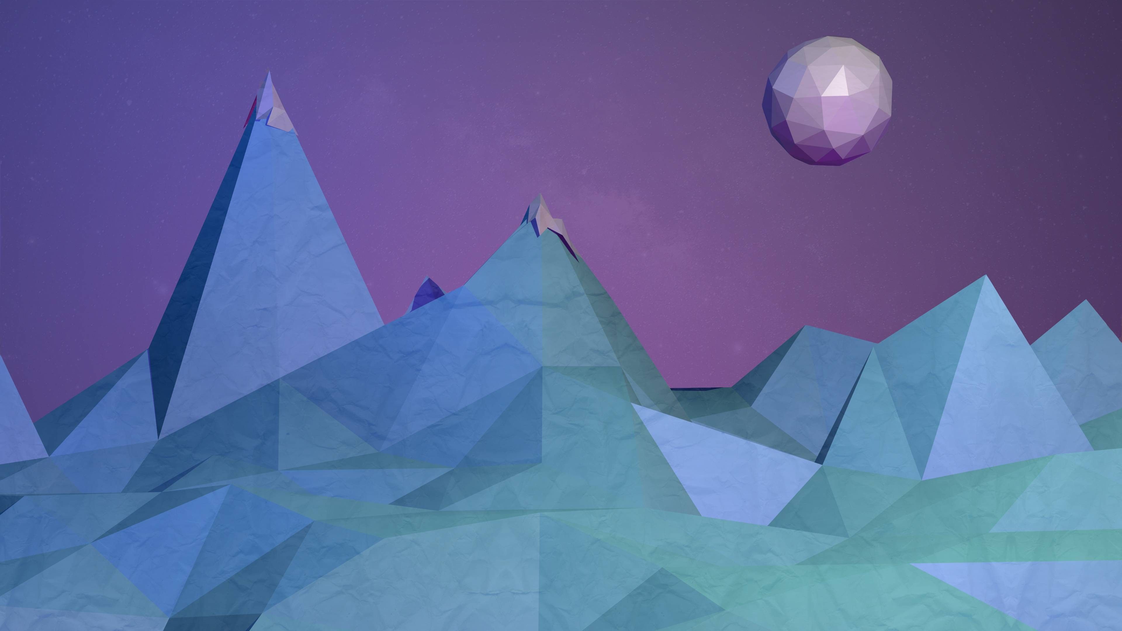 3D, mountains, abstract, low poly, digital art Gallery HD Wallpaper