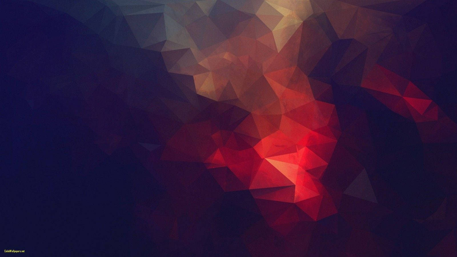 A colorful abstract artwork with red and blue - Low poly