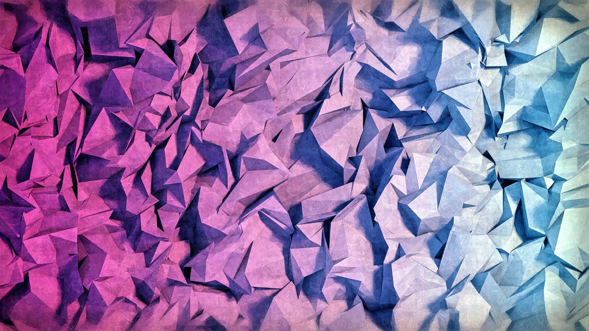 A wallpaper image of a pink and blue gradient with a geometric pattern - Low poly