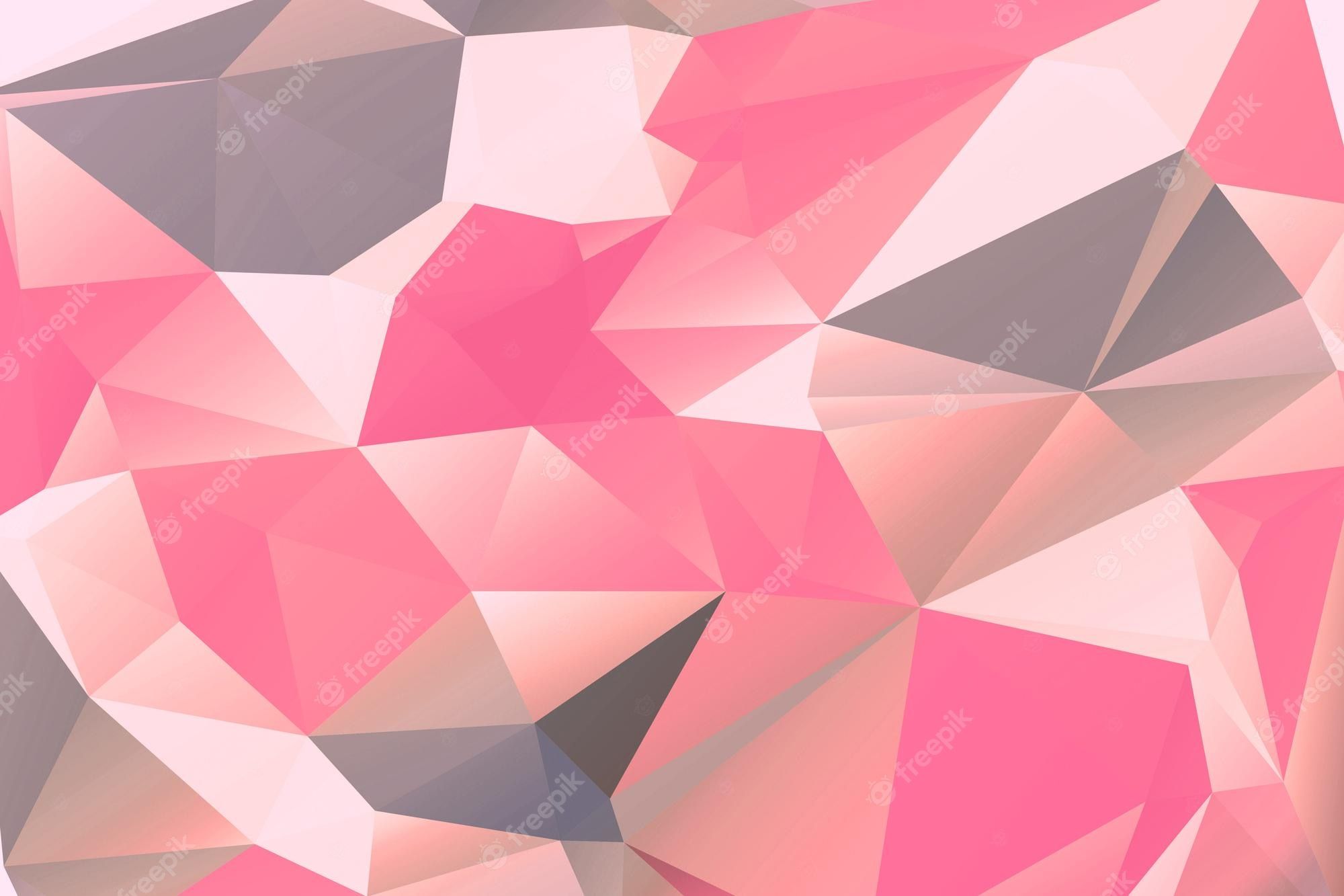 Abstract pink and grey low poly background - Low poly