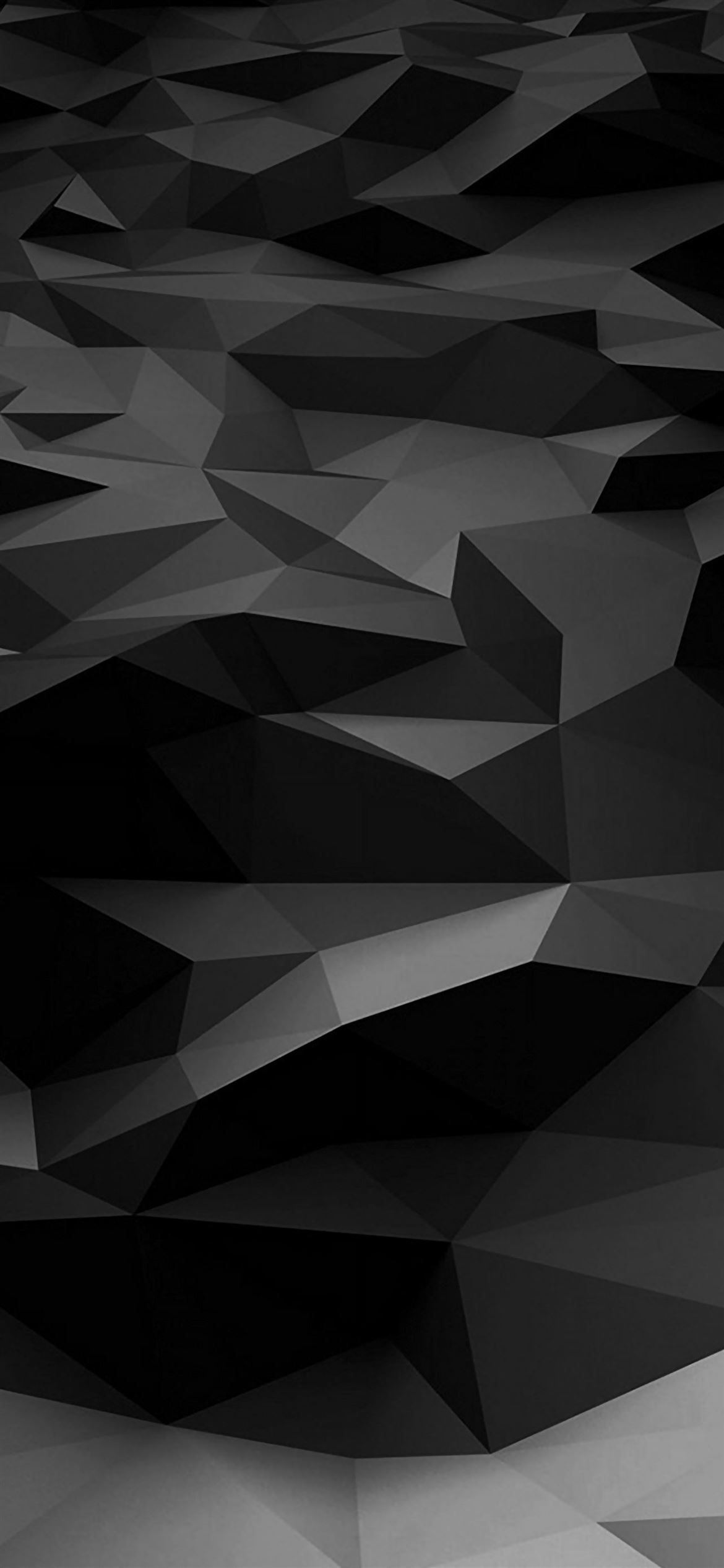 Black and white triangular shapes on a dark background - Low poly