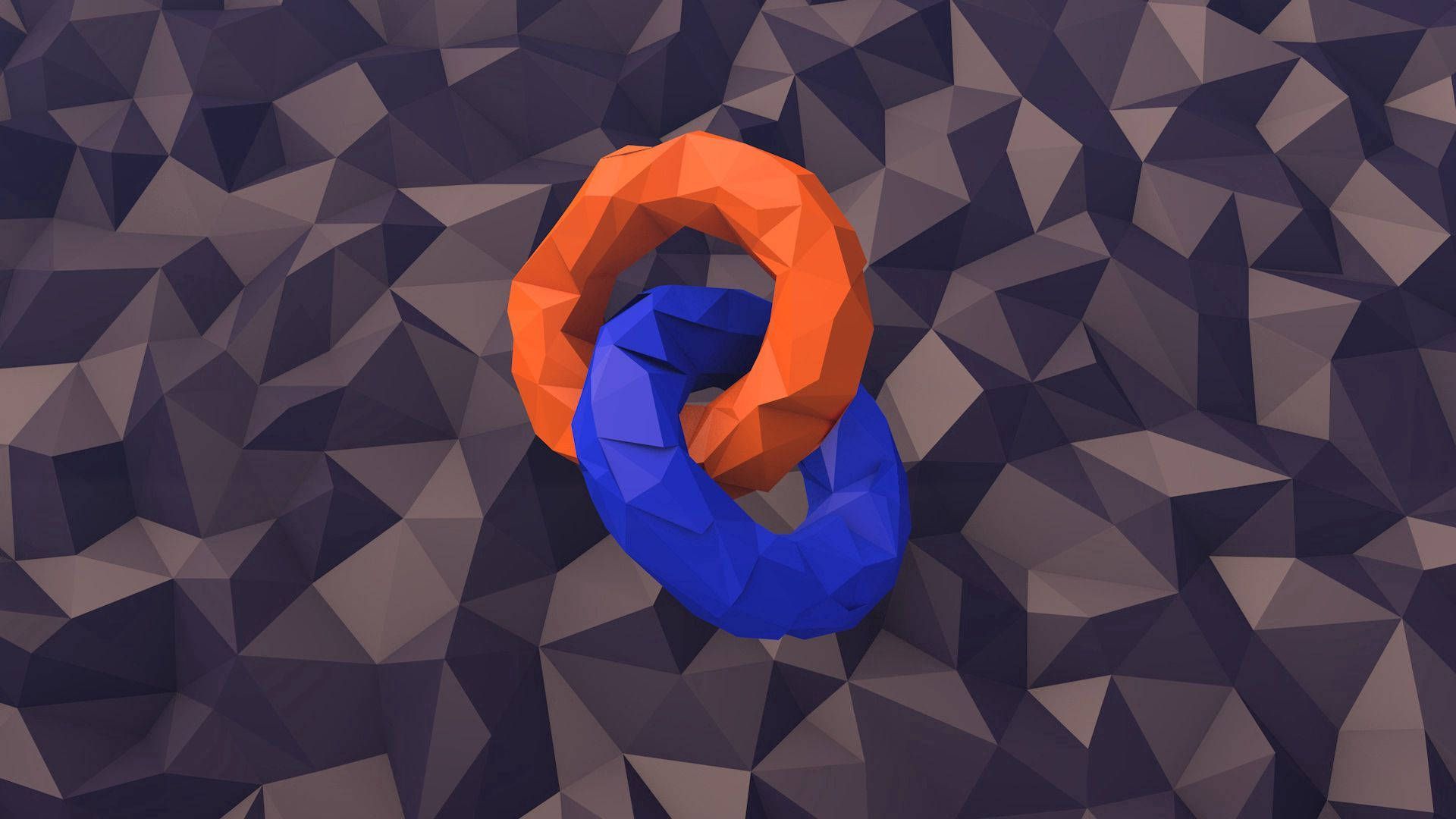 A low poly 3D render of a chain link symbol - Low poly