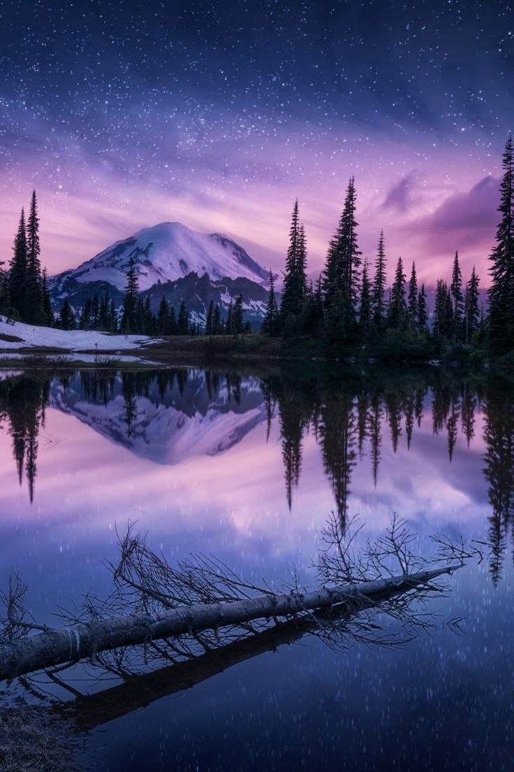 view lake mountains stars. Night reflection, Scenery wallpaper, View wallpaper