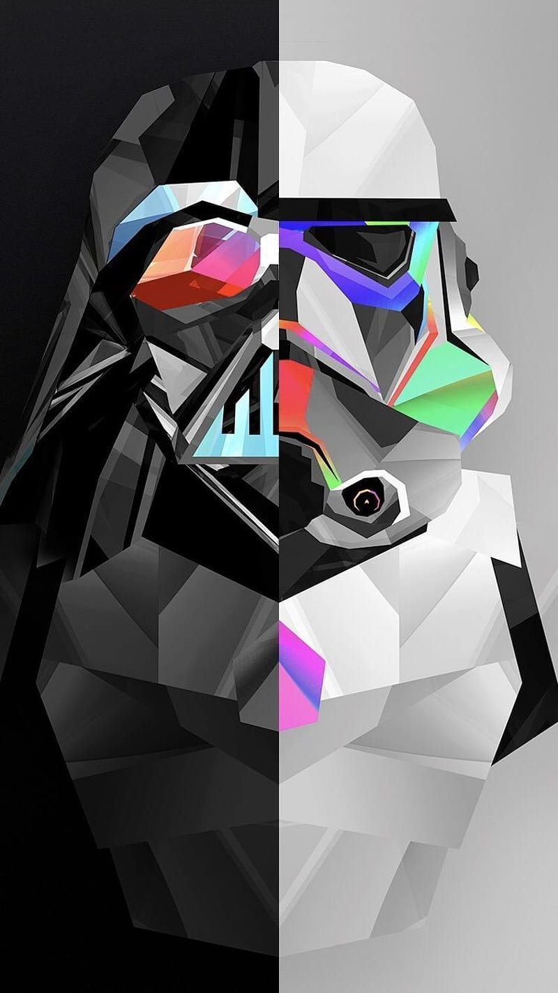 A close up of the face and head - Low poly