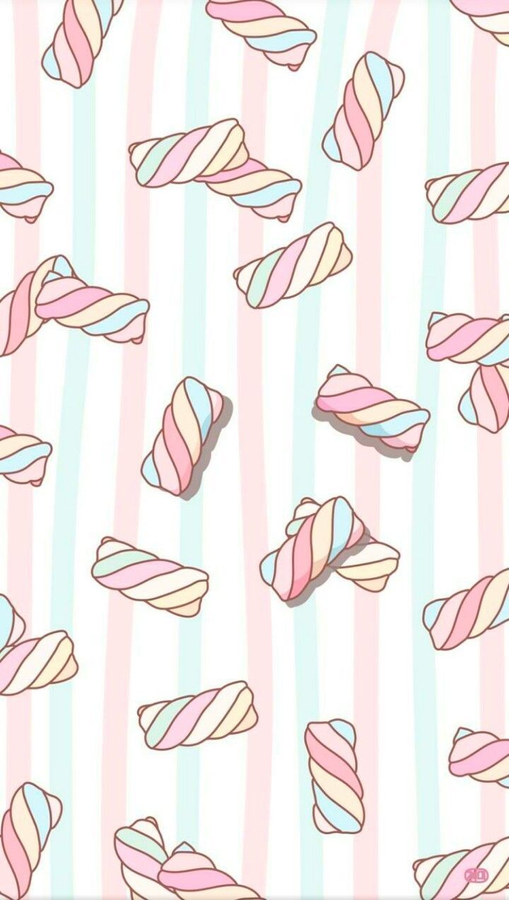 Cartoon Kawaii Marshmallow Wallpaper