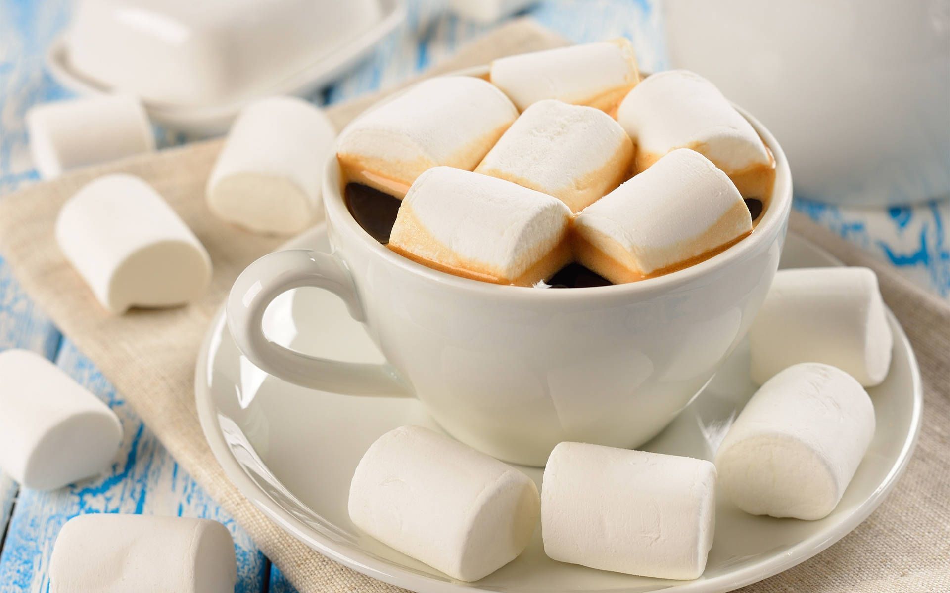 Download Minimalist Marshmallows Black Coffee Wallpaper