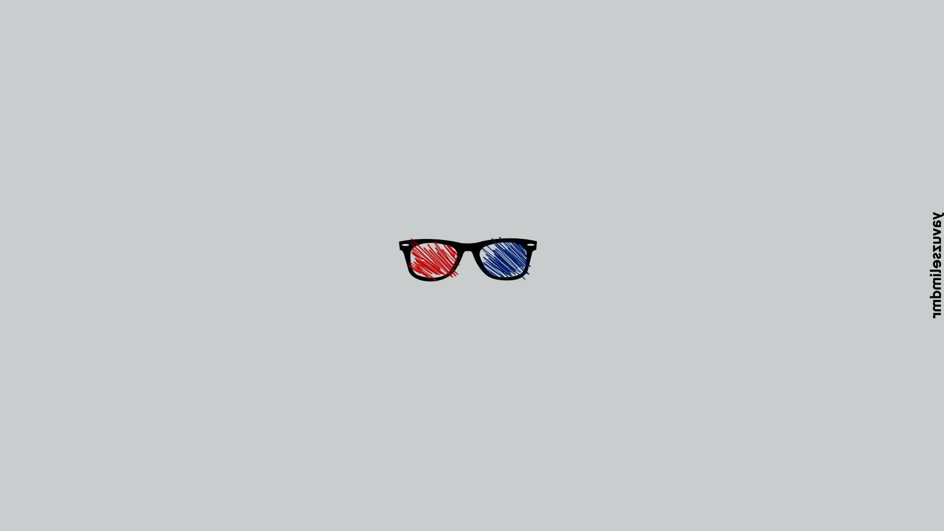 The glasses are red and blue - 3D glasses