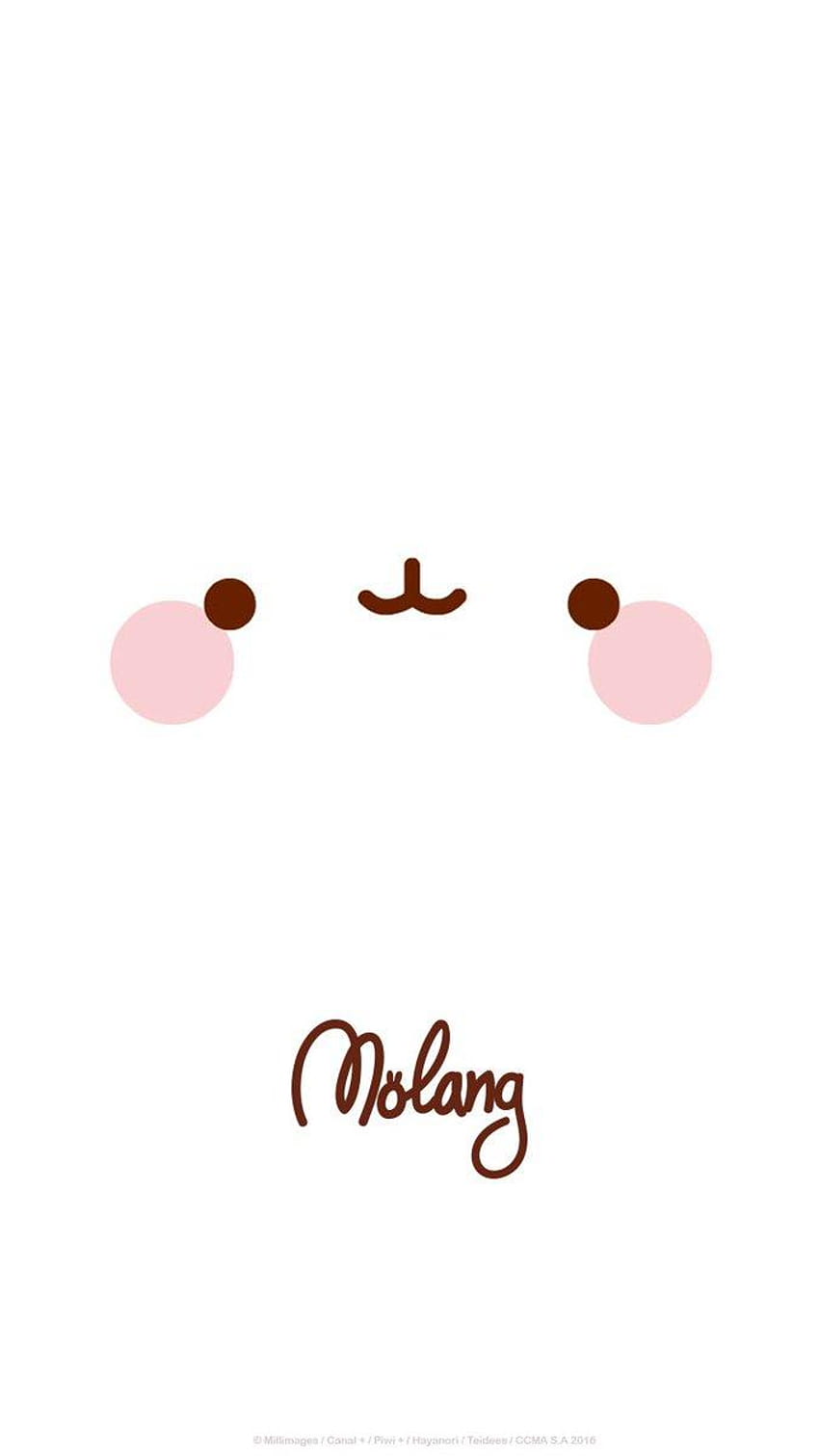 A cute cartoon character with the word molang - Molang