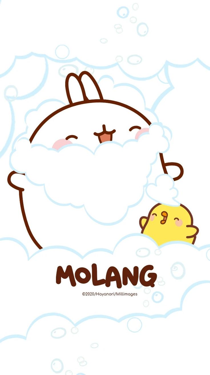 Molang and Mofifi taking a bath  - Molang
