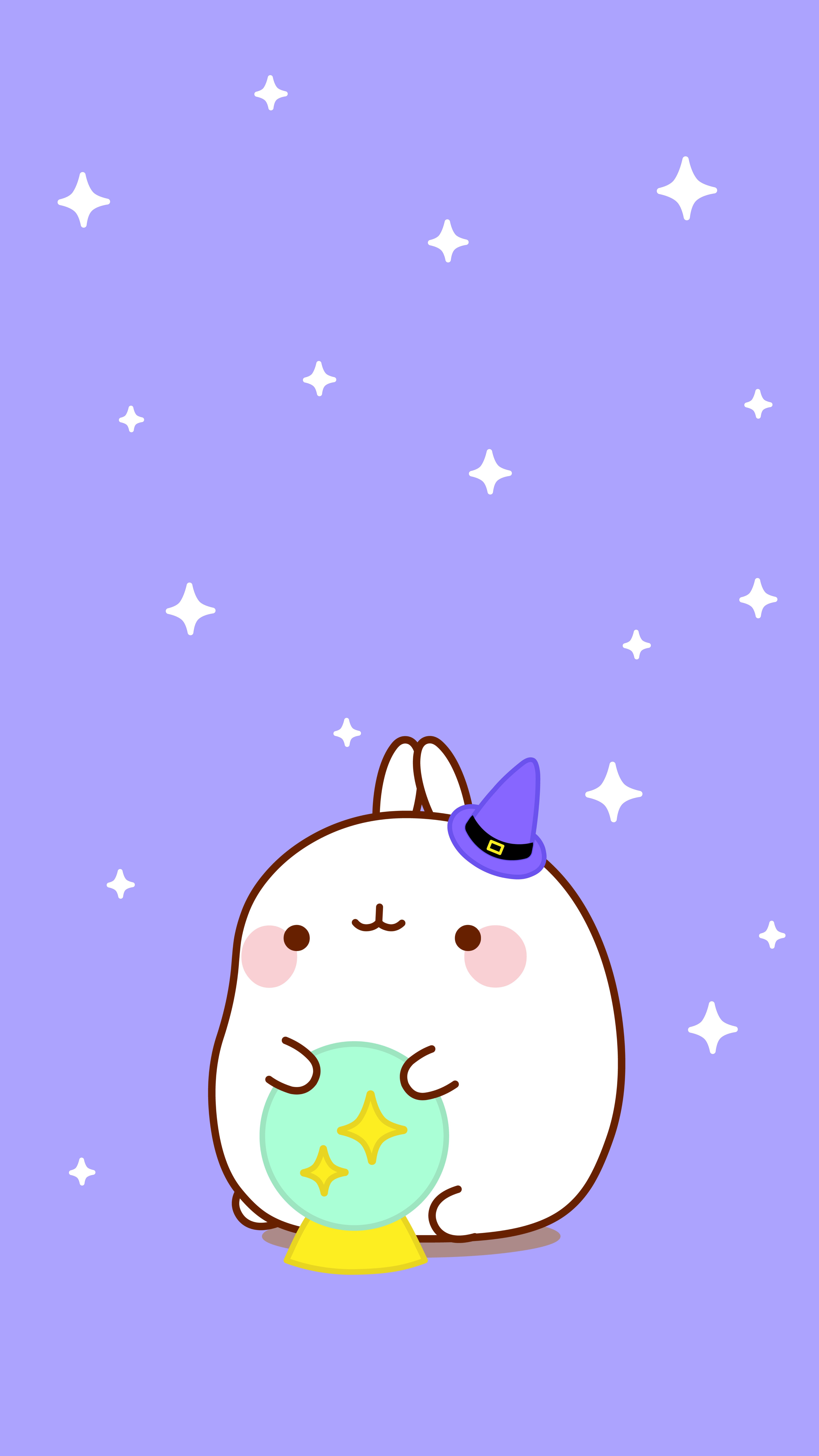 A cute white rabbit with hat and wand - Molang