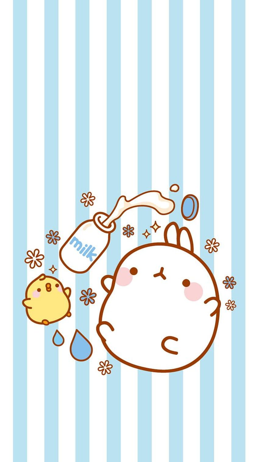 Cute MILK molang phone background ravilang •, milk kawaii HD phone wallpaper