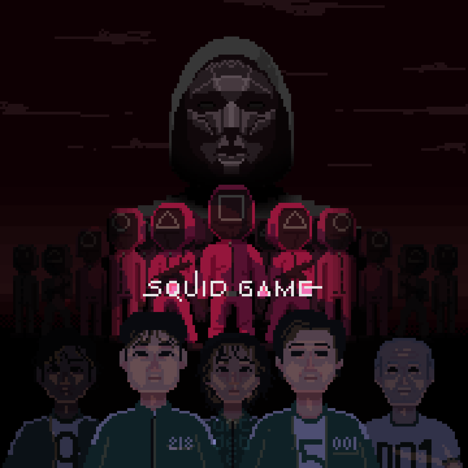 Squid Game is a South Korean Netflix series that follows a group of people who are invited to participate in a mysterious game for money. - Squid Game