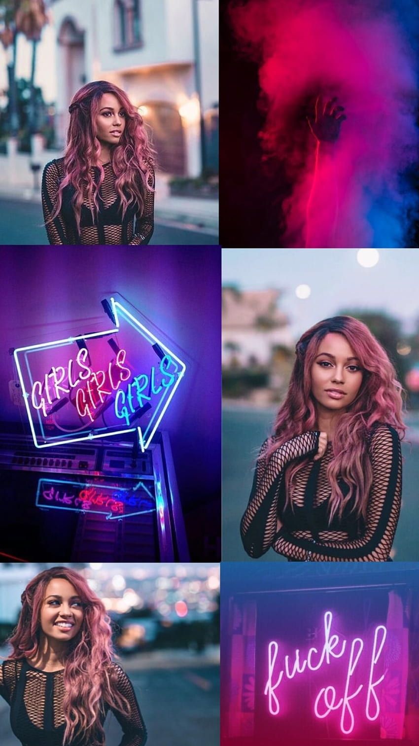 Aesthetic phone background of a woman with pink hair - Riverdale