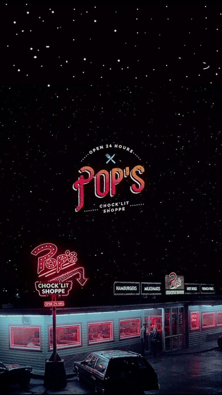 A night scene of the pops restaurant - Riverdale