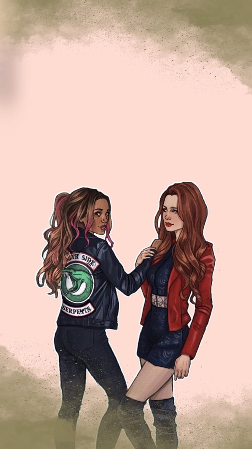 Two women in leather jackets and boots - Riverdale