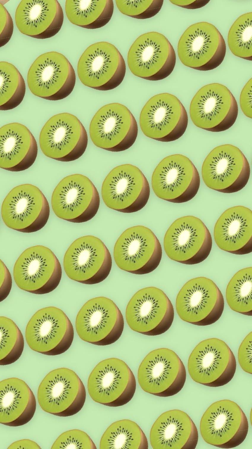 Sliced kiwi on a green background - Kiwi