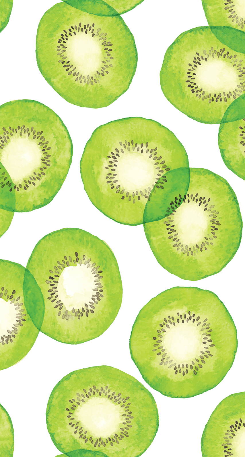 A pattern of kiwi slices on white - Kiwi