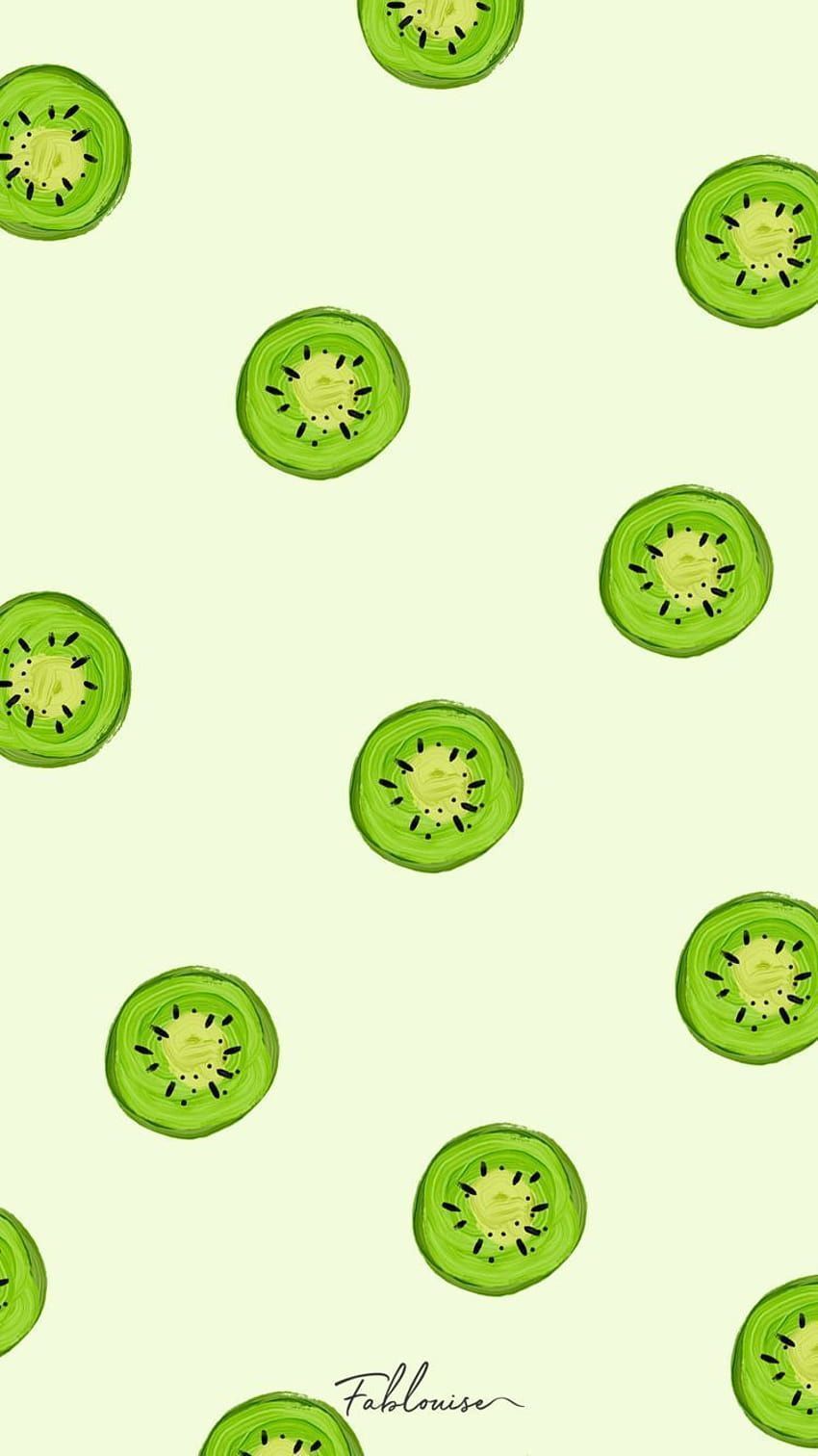 Wallpaper phone background pattern green fruit kiwi slices - Kiwi