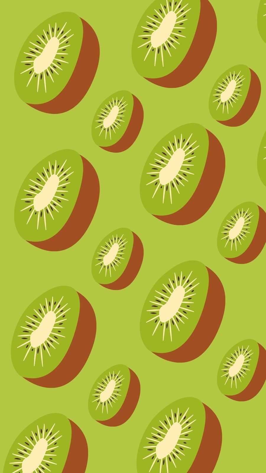 A kiwi fruit pattern on green background - Kiwi